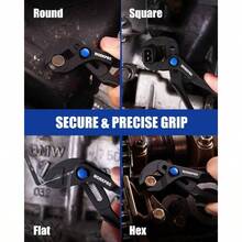 alicates para bomba de agua, alicates de junta de ranura de 4 pulgadas, alicates de lengeta y ranura ajustables rpidos con bloqueo de empuje de 15 posiciones, mordaza en V para agarre - Negro - - Ver 7