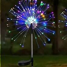 1 件 60/150/200/240LED 太阳能花园烟花灯户外烟花太阳能草坪灯适用于房车街道户外露台后院庭院小路走道圣诞装饰彩色/暖白/白色 IP54 - 彩色 - 查看 13