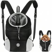 Bolsa porttil para Mascotas Mochila Frontal para Perros de Viaje de Viaje Transpirable para Portador de para Viajar Senderismo Camping S - Negro - Negro-Pequeño - Ver 2