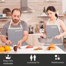 1 chiếc tạp dề cỡ lớn 89cm có thể điều chỉnh với túi - Tạp dề nấu ăn nhà bếp bằng polyester bền, thích hợp cho Lễ Tạ ơn và các ngày lễ, thiết kế yếm dài, màu trơn, tiện dụng | Tạp dề yếm dài | Vật dụng nhà bếp thiết yếu - Nhiều màu - Xem 2