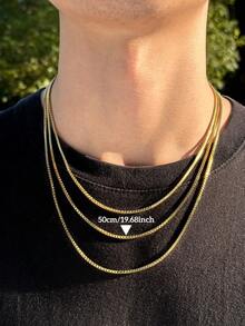 Men's Minimalist 1.8MM Box - Style Stainless - Steel 18K Gold - Plated Chain Necklace: Durable, Non - Fading, Perfect For Sporty & Daily Looks - Multicolor - View 12