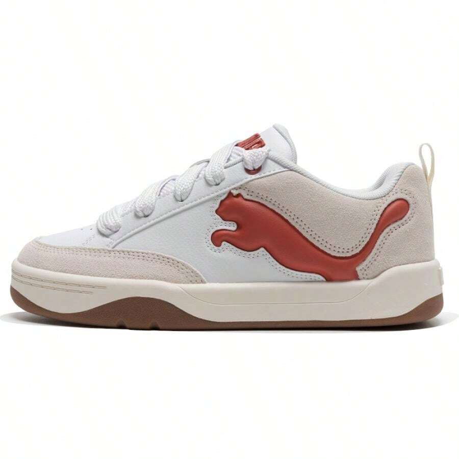 Puma 男女通用舒适休闲系带低帮运动鞋,Park Lifestyle SD 轻便户外运动鞋,适合日常穿着 - 彪馬白-磚紅-暖白 - 查看 1