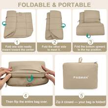 Bolso de mano para mujer, bolso de hombro acolchado plegable y ligero con cremallera, ideal para viajes, universidad y trabajo