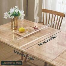 1pc Luxury Transparent Table Cover - 1.0mm Thick 100% PVC, Scratch-Resistant And Heat-Resistant Protective Cover, Suitable For Dining Table, Coffee Table, Computer Desk - Perfect For Home, Office And Hotel Use - Elegant Square Design - White - View 28