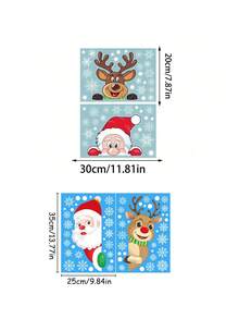Pegatinas de ventana navideñas, pegatinas de copos de nieve, pegatinas de copos de nieve, Papá Noel y renos de dibujos animados para decoración de fiestas, pegatinas estáticas de invierno para ventanas, pegatinas navideñas, adecuadas para decoración de fiestas navideñas, pegatinas de ventana de invierno, decoración de fiestas - Multicolor - Ver 11