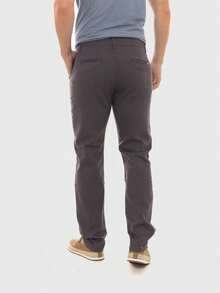 Men's Slim Fit Lycra Dress Twill Pants With Built-In Pockets - Sport Fine - Grey - View 3