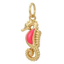 1pc Enamel Seahorse Copper Pendant, Personalized , Handmade DIY Necklace, Bracelet, Phone Charm Pendant, Suitable For Thanksgiving Wear Or Gift - Yellow Gold - View 4