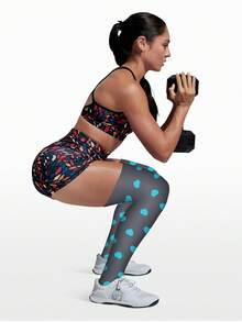 3 双男女款大腿高筒压缩袜，运动袜长袜，适合跑步、骑行、运动大腿高筒过膝袜 - 彩色 - 查看 2