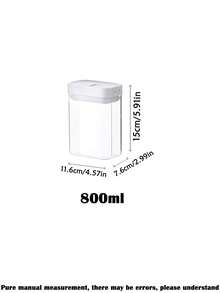 1pc/2pcs Food Storage Canister, Kitchen Grain Storage Jar, Refrigerator Fresh-Keeping Box, Kitchen Food Storage Container, Suitable For Storing Spices, Sugar, Coffee Beans, Nuts, Snacks, Pasta And Other Foods, Home Decor Storage, Suitable For Christmas, Halloween, Thanksgiving And Other Occasions. - White - View 15