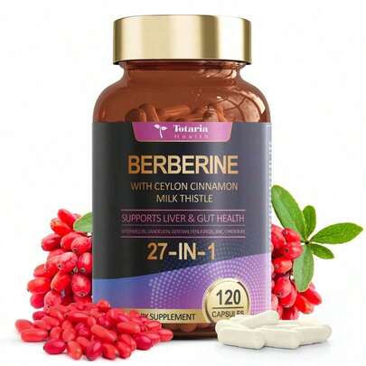 Berberine Capsules With Ceylon Cinnamon, Milk Thistle - 120 Caps