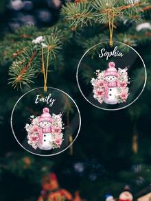 Adornos de acrílico personalizados de Navidad 2025, adornos colgantes personalizados con el nombre del bebé, los primeros adornos de Navidad, adornos de muñeco de nieve de Navidad, regalos personalizados con nombre para nuevos padres