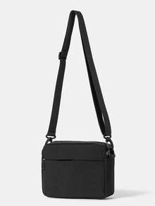 1pc Fashionable Casual Shoulder Bag For Men, Crossbody Bag, Multi-Functional College Style Commuter Bag Pouch - Black - View 8