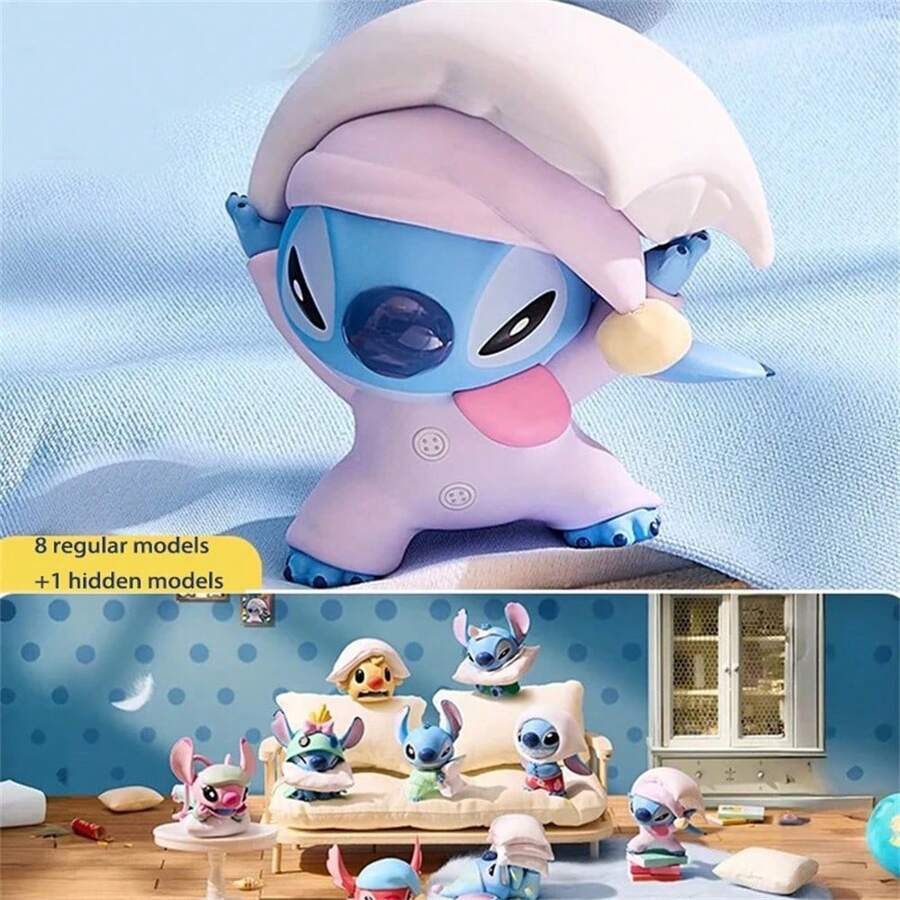 史迪奇抱枕大战系列盲盒，可爱毛绒娃娃桌面摆件，动漫手办模型，生日礼物（随机发货，1个） - 彩色 - 查看 1