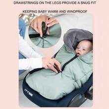 Baby Stroller Bassinet Sleeping Bag With Detachable Windproof Foot Cover, Padded Stroller Footmuff For Warmth