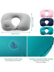 1 szt. nadmuchiwana poduszka na szyję w kształcie litery U, poduszka podróżna z TPU z funkcją pompowania, poduszka z chłodzącym żelem