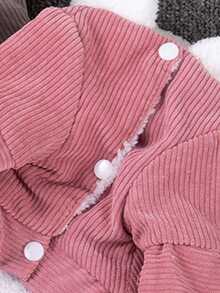 1pc Pet Solid Color Warm Jacket, Dog/Cat Clothes, Autumn/Winter Thermal Lined Vest, Suitable For Poodle, Corgi And Small Dogs - Pink - View 6