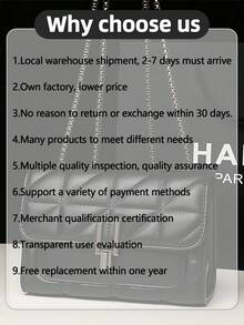 New Autumn/Winter Fashionable Versatile Mini Plaid Crossbody Bag, Classic Flap Shoulder Bag, 1pc Women Elegant Handbag And Wallet Set - màu đen - Xem 3