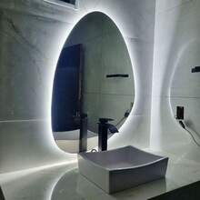 Espelho Orgânico Decorativo Lapidado com e sem Led Varios Tamanhos para Sala Quarto Banheiro Cozinha - Multicolorido - Visão 14