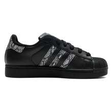 Adidas 男女通用休闲运动鞋 SUPERSTAR II 低帮系带舒适轻便日常户外鞋 - 黑色/亮金屬鐵灰/深灰色 - 查看 2