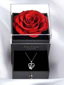 Impressive Gift, Heart-Shaped "Mom" Elegant Rose Flower Pendant Necklace, Perfect For Mother's Day, Thanksgiving, Christmas, Anniversary Gifts For Mother, Family, Friends, Yourself. Comes With A Premium Rose Flower Gift Box, Adding A Touch Of Elegance And Making The Gift Visually Stunning And Unforgettable. A Thoughtful Keepsake, The Perfect Choice For Cherished Memories.
