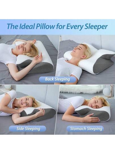 Memory Foam Pillows Cooling Kussen Neck Support, Adjustable Cervical Cozy Sleeping, Odorless Ergonomic Contour Pillows, Bed Side Back Stomach Sleeper view 5