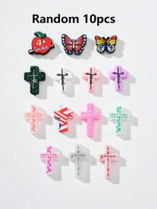 1/5/10pcs Fashionable Cartoon Halloween Cross PVC Soft Rubber DIY Accessories For Beading, Suitable For Family, Couples, Friends Handmade Jewelry Making Pendant, Necklace, Earrings, Keychain, Phone Chain, Decorative Gifts