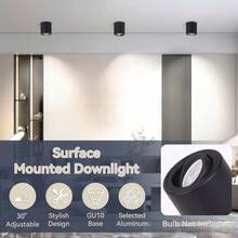 可调角度 LED 聚光灯、嵌入式吸顶灯、家居装饰吸顶灯、简约铝金属 LED 聚光灯、黑色/白色、110V/220V,适用于家庭、客厅、走廊、卧室、厨房、阁楼、入口、咖啡厅、书房、餐厅、陈列室、衣橱、商店 - 明裝射燈GU10燈頭 - 查看 3