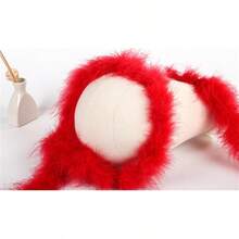 2 Yards Marabou Feather Boa For DIY Craft Sewing Clothing Trim Wedding Party Home Halloween Christmas Costume Decoration Red - 紅色 - 查看 6