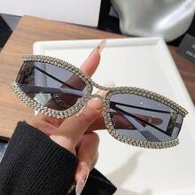 25 New Retro Rhinestone Embellished Personalized Cat Eye Fashion Glasses, High-End Chic Eyewear For Women, Y2K European And American Style - Multicolor - View 14