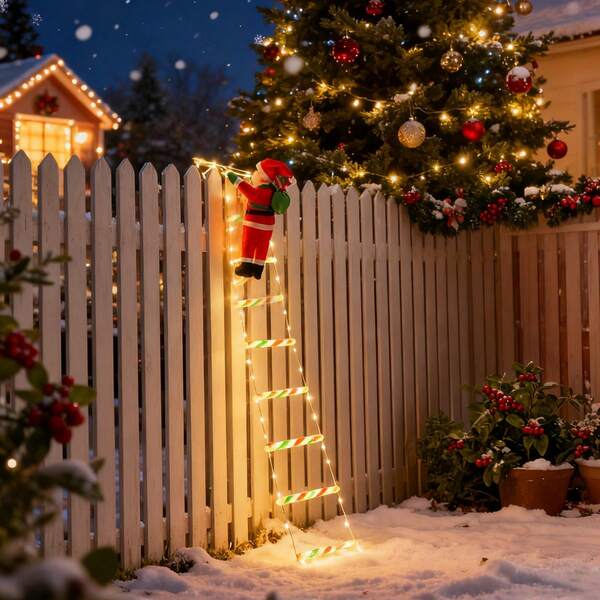 1pc Santa Claus Climbing Light, Outdoor Wall Decoration LED String Light Strip Suitable For Indoor And Outdoor Windows, Garden Decoration Christmas Trees, Walls, Stairs, Large Christmas Decorations, Durable Plastics, Home Decoration, Holiday Atmosphere Lighting