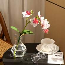 1/4/6 piezas Jarrones modernos pequeños y transparentes, adecuados para la decoración de mesas de boda y restaurantes, macetas de plástico para escritorio y alféizar del hogar, a prueba de roturas y duraderos, diseño minimalista, estilo moderno, jarrones ligeros, jarrones multiusos para propietarios de restaurantes y decoradores