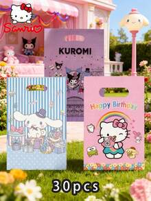 30pcs/10pcs Cartoon Tote Bags, Printed With Popular Cartoon Characters Of Families. Design Is Stylish, Cinnamon Dog Design Is Fresh And Sweet, Also Classic Birthday Theme. Suitable For Theme Parties, Birthday Gatherings And Various Occasions. - Multicolor - View 8