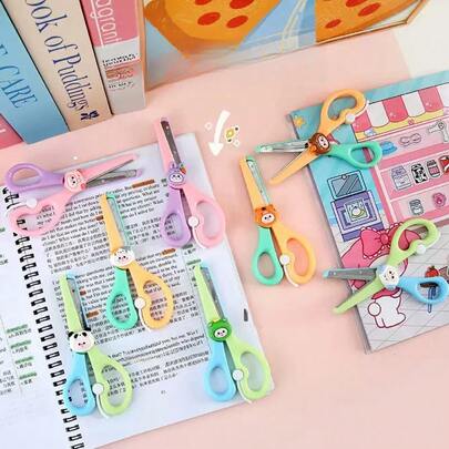 1 pieza de tijeras para cortar papel hechas a mano, tijeras de cartón, tijeras de mano antirrobo, tijeras de conejo, tijeras de artesanía, tijeras de plástico, tijeras para estudiantes, tijeras hechas a mano, papelería