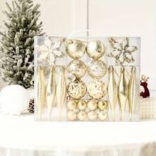 Set de 40 de globuri de Crăciun pictate și galvanizate, perfecte pentru agățarea decorațiunilor de casă pentru a crea o atmosferă festivă. Decorațiuni cu globuri de Crăciun, ornamente pentru bradul de Crăciun, decorațiuni de Crăciun alb-negru, ornamente de Crăciun turcoaz