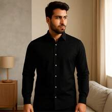 Camisa Social Masculina Manga Longa Viscose Premium Casual Primavera / Outono Ajuste Botões na frente Natal