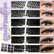 570 Pcs DIY Lash Clusters Kit, 30D~100D Pre Map Volume Eyelash Clusters Kit,Mix Lengths Individual Extensions With Dual End Bond And Seal And Tweezers For DIY At Home Use (8-16mm ) - màu đen - Xem 2