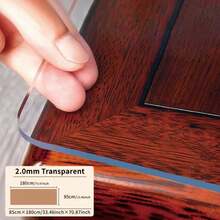 1pc 2.0mm Thick Transparent Protective Desk Mat, Durable Heat-Resistant Table Pad For Living Room, Dining Room, Kitchen, Bedroom, Premium Luxury Design - White - View 13