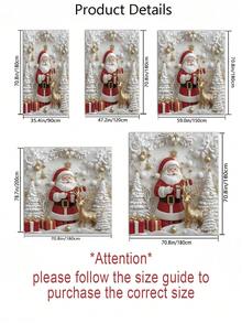 1/3/4pcs Merry Christmas Winter Decorations Shower Curtain Set Santa Tree Ball Faux 3D Cute Red Golden White Shower Curtain Bathroom Set, Minimalist Cartoon Waterproof And Wear-Resistant Accessories,With 12 Hooks - Includes Toilet Seat Cover, Bath Mats, And Rugs - Non-Slip Polyester Fabric - Washable - Perfect For Holiday Decor,Home/Bedroom/House/Western Decor