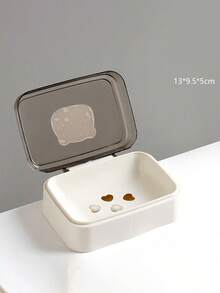 Creative Flip-Cover Transparent Plastic Soap Dish, Minimalist Design For Home, Dorm, Bathroom, Balcony | Bathroom Decor & Autumn Decorations Bathroom Accessories Bathroom Tools - Multicolor - View 13