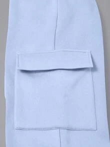 Purechapter 2 Peças Calça Esportiva Casual com Cintura Elástica para Meninas Pré-Adolescentes, com Bolsos Laterais, Forro Térmico, Adequada para Uso Casual Diário, Atividades ao Ar Livre, Presente Criativo