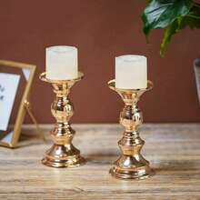 1 قطعة، حامل شمعة عمودي للزفاف، وسيلة تزيين المنضدة المركزية لحفل الزفاف، حامل شمعة معدني، ديكور مثالي لحفل الزفاف والمناسبات الخاصة وغرفة المعيشة (الشمعة غير مشمولة)