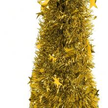 LIVINGANDHOME Living And Home Collapsible 1.2M Pop Up Tinsel Christmas Tree With Base,Christmas Decoration,Xmas Decor Tree - Gold - View 8
