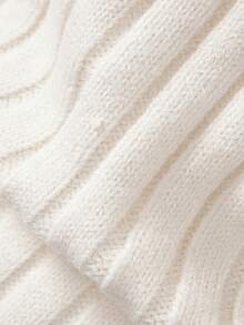 Men's Beige Turtleneck Cable Knit Sweater, Long Sleeve Top