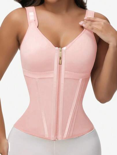 1pc Women Breast Shaping Slimming Body Shaper With Double Layer Tight Waist Trainer,Ladies' Sports Body Shaper Belt,Tummy Control Corset Top,Waist Trainer Girdle Tummy Control,Suitable For Training Or Sports/Various Occasions
