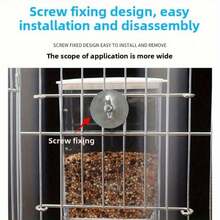 Automatic Bird Feeder & Waterer Set - Transparent Seed Container, Easy-To-Feed Cage, Suitable For Parrots, Parakeets, Lovebirds, Canaries - Multicolor - View 4