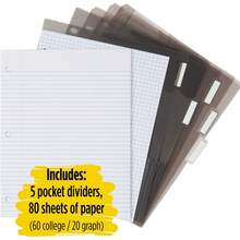 Five Flex Hybrid NoteBinder- Cuaderno y carpeta en, Negro, 11 1/2 x 10 3/4 - Negro - - Ver 6