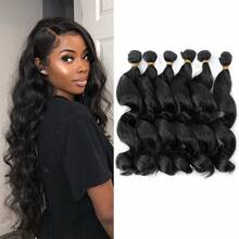 Belle Show Bundles Hair Loose Bundles Hair 18 Inch Loose Wave Hair 6 Bundles Loose Wave Bundles Hair For Women Loose Wave Bundles Hair Extensions Loose Wave Hair Bundles
