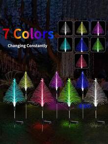 2/3/4pcs Solar Garden Lights, Outdoor LED Waterproof Jellyfish Fiber Optic Lamps, Garden Lawn Lights, For Garden Atmosphere Decoration, Home Decor/Garden Decor, Yard Decoration, Christmas Decoration, Party Gifts