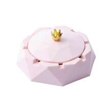 Tustao 1PC Stainless Steel Ashtray With Lids, Windproof, Cigarettes Ashtray For Indoor Or Outdoor Use, Ash Holder For Smokers, Desktop Smoking-Ash Tray For Home, Office Decoration, Pink - trắng - Xem 6