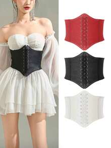 1 pieza Cinturón de cintura elástica, Cinturón moldeador de cintura para vestidos, trajes, chaquetas, accesorio versátil - A - Ver 1